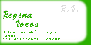 regina voros business card